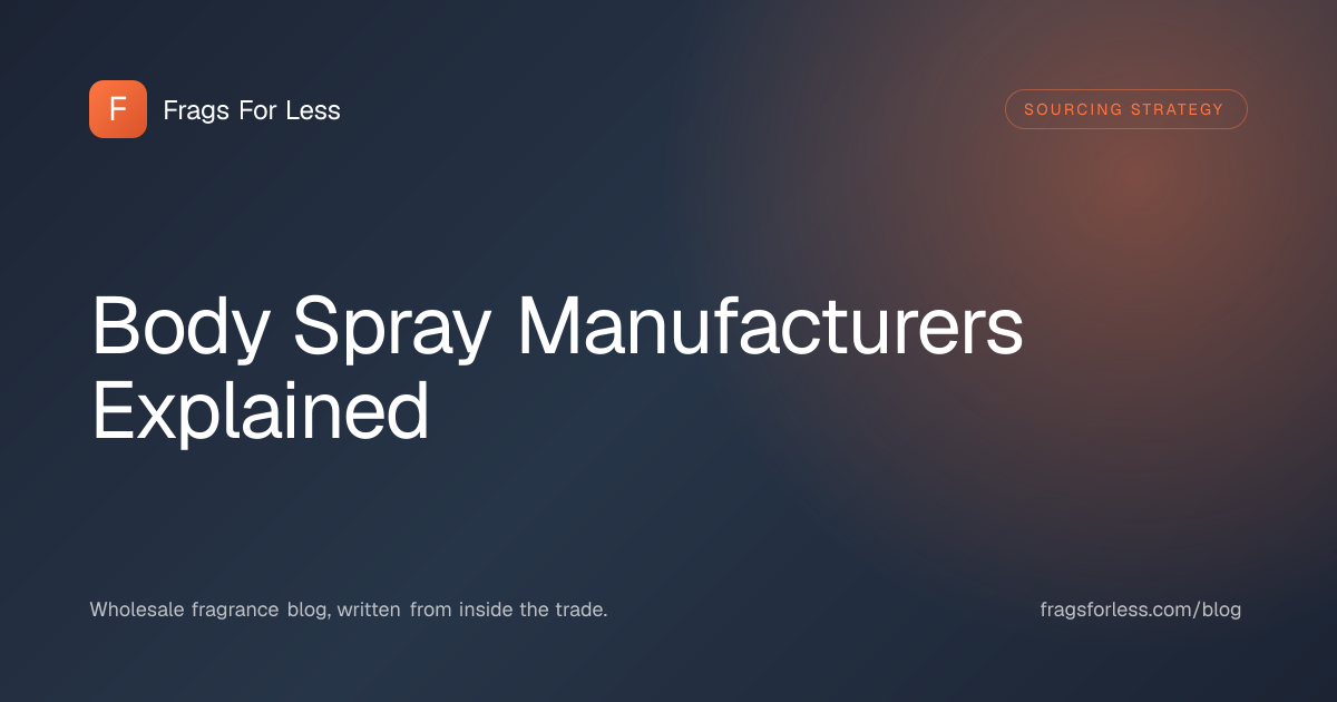 Body spray manufacturers explained - private-label factories, fragrance houses, and wholesale distributors compared