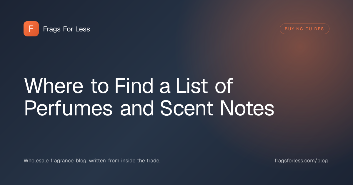 Where to find a comprehensive list of perfumes and scent notes - resource types, features, and coverage gaps